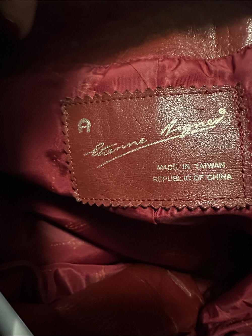 Vintage Ettiene Aigner Long Burgundy Leather Trench Coat - Picture 6 of 12